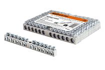 Шина "N" нулевая 6х9мм 12/1 (12 групп/крепеж по центру) никелированная  TDM Шина "N" нулевая 6х9мм 12/1 (12 групп/крепеж по центру) никелированная  TDM