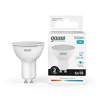 Лампа светодиодная Gauss Elementary MR16 GU10 7Вт 550lm 4100К Лампа светодиодная Gauss Elementary MR16 GU10 7Вт 550lm 4100К