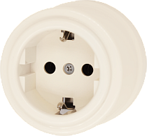 Розетка 1-местная, 220B, Schuco, евростандарт, пластик, ваниль JANTERA