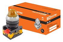 Лампа AL-22 сигнальная d22мм желтый неон/230В цилиндр  TDM