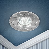 Светильник встраиваемый аллюминевый ЭРА KL41 SL литой MR16,12V/220V, 50W  серебро