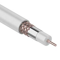 Кабель коаксиальный RG-6U+Cu, 75 Ом, Cu/Al/Cu, 75%, 305 м, INDOOR, белый, REXANT