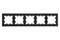 AtlasDesign Nature Матовое Стекло Черный Рамка 5-постовая  (Schneider Electric) Systeme Electric (Schneider Electric)