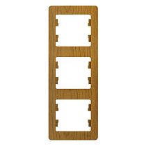 Glossa Дерево Дуб Рамка 3 постовая, вертикальная Systeme Electric (Schneider Electric)