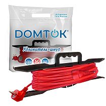Удлинитель-шнур на рамке "DOMTOK" ПВС 3*1, 2,2кВт, з/к 50м