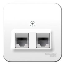 Blanca открытая установка с изолированной пластиной Белый Розетка RJ11+RJ45 кат.5e Systeme Electric (Schneider Electric)
