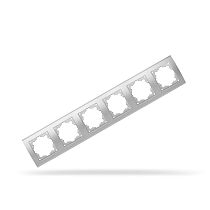Рамка пятиместная горизонтальная Бриллиант серебро UNIVERSAL