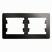 Glossa Антрацит Рамка 2 постовая, горизонтальная Systeme Electric (Schneider Electric)
