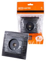 Розетка телевизионная простая (0-2400МГц, "мама") старинное серебро "Лама"  TDM