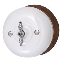 Выключатель двухклавишный,серия "ФАБЕРЖЕ", керамика, цвет перламутр Bironi