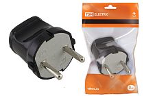 Вилка б/з черная 6А 250В  TDM