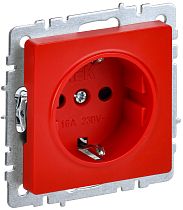 BRITE Розетка 1-местная с заземлением с защитными шторками 16А РС14-1-0-БрК красный  IEK