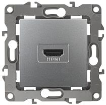 Розетка ЭРА 12 12-3114-03 алюминий HDMI