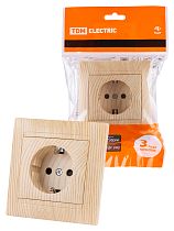 Розетка 2П+З 16А 250В с защ. шт. сосна "Лама"  TDM