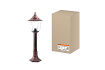 Светильник Прага Эл-11-73-075М 60 Вт Е27 напольный на стойке h-0.75 м медь, прозрачный плафон  TDM
