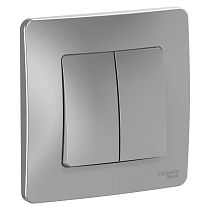 Blanca скрытая установка Алюминий Переключатель 2 клавишный , 10А Systeme Electric (Schneider Electric)