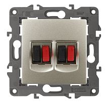 Розетка ЭРА Elegance 14-3112-04 шампань аудио двойная стерео