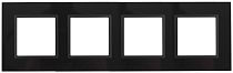 Рамка для выключателей и розеток четверная ЭРА Elegance 14-5104-05 стекло чёрный