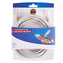 Патч-корд U/UTP RJ45-RJ45, CAT 5e, PVC серый, 5м REXANT