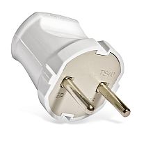 Вилка без заземления белая 6А 250В UNIVERSAL