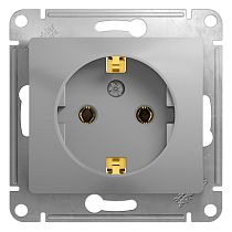 Glossa Алюминий Розетка с заземлением Systeme Electric (Schneider Electric)