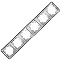 "Маргарита" Рамка 6-ти местная горизонтальная серебро