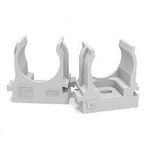 Крепеж-клипса для труб для монтажного пистолета серая в п/э д20 (100шт/1100шт уп/кор) Промрукав