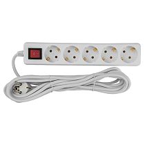 Удлинитель бытовой General GES-16-3x100-5-1,5m-S, 16А, 3х1 мм2, 5 мест, 1,5 метра, с заземлением, с выключателем