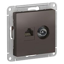 AtlasDesign Мокко Розетка TV+RJ45 категория 5E Systeme Electric (Schneider Electric)