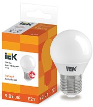 Лампа светодиодная G45 шар 9Вт 230В 3000К E27  IEK