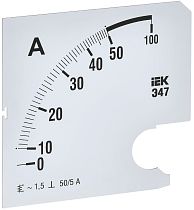 Шкала сменная для амперметра Э47 50/5А класс точности 1,5 96х96мм  IEK Шкала сменная для амперметра Э47 50/5А класс точности 1,5 96х96мм  IEK