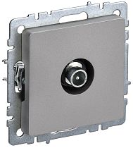 BRITE Розетка TV проходная РТВ10-0-БрС сталь  IEK