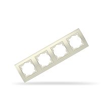 Рамка четырехместная горизонтальная Бриллиант, слоновая кость UNIVERSAL