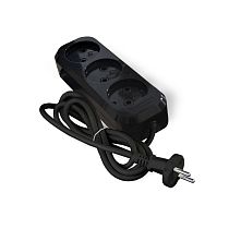 Удлинитель бытовой  Е-203 ПВС 2*0,75 3 гнезда 2м черный UNIVERSAL