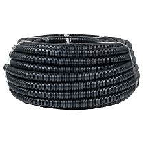 Труба гофр. негорючая безгалогеновая FRHF с протяжкой d32 мм (50 м) черная EKF-Plast