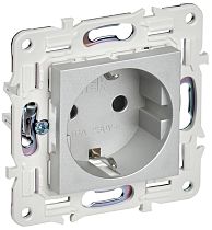 SKANDY Розетка с заземлением с защитными шторками 16А SK-R04S серебряный IEK