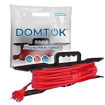 Удлинитель-шнур на рамке "DOMTOK" ПВС 2*1,5, 3,5кВт, б/з 50м Удлинитель-шнур на рамке "DOMTOK" ПВС 2*1,5, 3,5кВт, б/з 50м