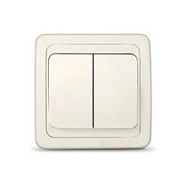 Выключатель двухклавишный Валери, скрытой установки, 10А, 220В, слоновая кость UNIVERSAL