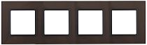 Рамка для выключателей и розеток четверная ЭРА Elegance 14-5104-13 стекло бронза