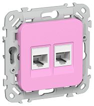 FLITE Розетка 2-местная компьютерная RJ45 категория 5Е UTP РК5е-2-0-ФлПр пурпурный IEK