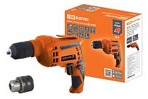 Дрель  ДЭ-450Б, мощ. 450 Вт, 0-3000 об/мин, БЗП, 0,8-10 мм, рев. рег. оборот, шнур 2 м, "Рубин"  TDM