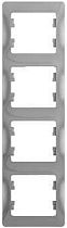 Glossa Алюминий Рамка 4 постовая, вертикальная Systeme Electric (Schneider Electric)