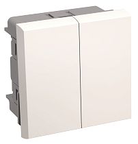 Выключатель двухклавишный 2модуля СП Праймер 10А IP20 ВК1-22-00-П белый  IEK