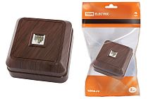 Розетка TФ (RJ-11) открытой установки IP20, бук "Ладога"  TDM