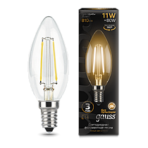 Лампа светодиодная Gauss Filament Свеча E14 11Вт 720lm 2700К