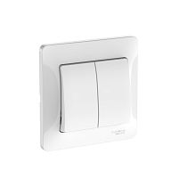Glossa Белый Выключатель 2-кл., сх.5, 10АХ, в сборе, быстрозажим. клемм