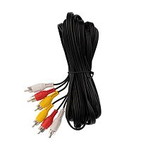 Шнур 3 RCA - 3 RCA, 5м, черный REXANT Шнур 3 RCA - 3 RCA, 5м, черный REXANT