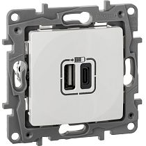 ETIKA Розетка USB A+C 15Вт белый ETIKA Розетка USB A+C 15Вт белый