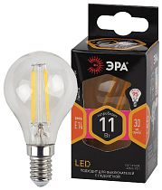 Лампа светодиодная ЭРА F-LED P45-11W-827-E14 филамент шар теплый белый свет