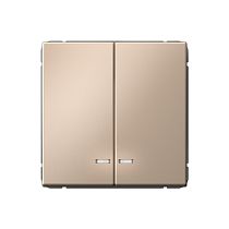 ARTGALLERY 2-клавишный ВЫКЛЮЧАТЕЛЬ с подсветкой, сх.5а, 10АХ, механизм, быстрозажим. клем., ПЕСОЧНЫЙ